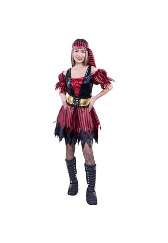 DISFRAZ PIRATA REBELDE MUJER Rojo Fantastic Night