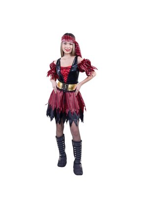 DISFRAZ PIRATA REBELDE MUJER Rojo