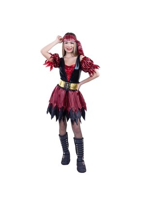 DISFRAZ PIRATA REBELDE MUJER Rojo