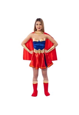 DISFRAZ SUPER HEROE MUJER Rojo Fantastic Night
