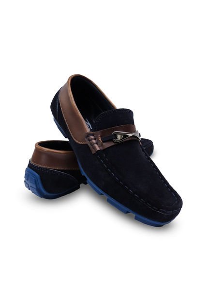 Mocasín Cuero Azul Fasucol Risto