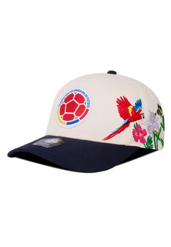 Gorra Oficial FCF Selección Colombia Guacamaya Beige/azul FCF