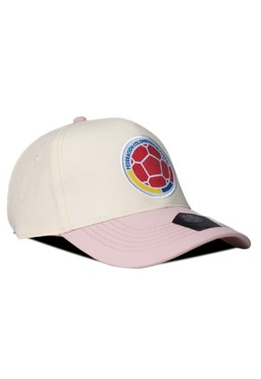 Gorra Oficial FCF Selección Colombia Deportiva Bicolor FCFS-006 Beige-rosa