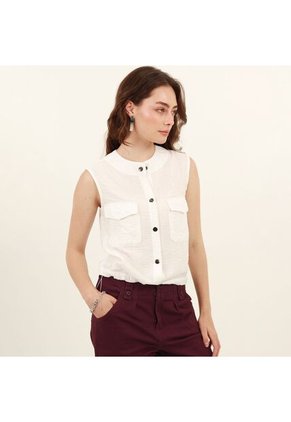 Blusa Cuello Redondo Manga Sisa