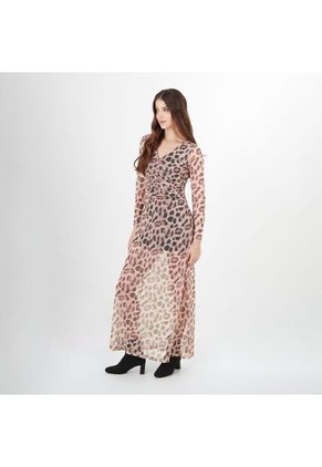 Vestido Cuello V Manga Larga