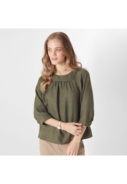 Blusa Cuello Redondo Manga 3Cuartos