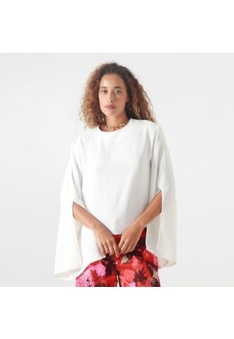 Blusa Cuello Redondo Manga Abierta FDS