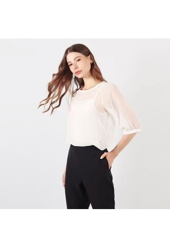 Blusa Cuello Redondo Manga 3cuartos FDS