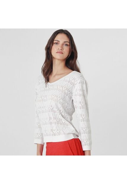 Sweater Cuello V Manga 3/Cuartos