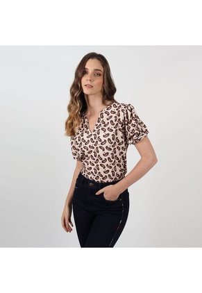 Blusa Cuello V Manga Corta