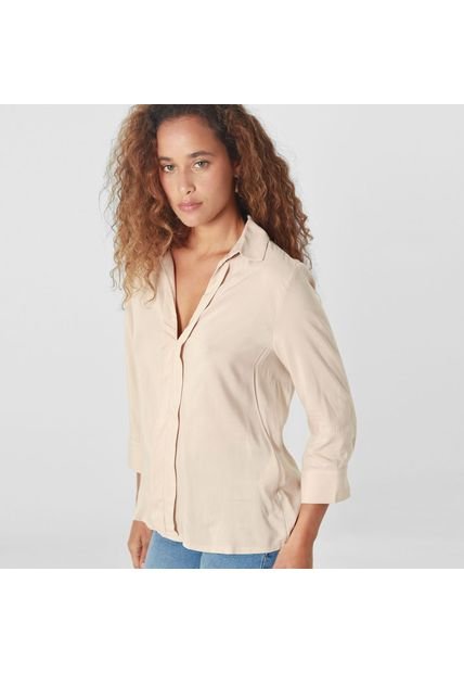 Blusa Cuello Camisero Manga 3Cuartos