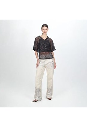 Blusa Cuello V Manga Corta