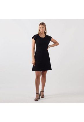 Vestido Cuello Redondo Manga Corta