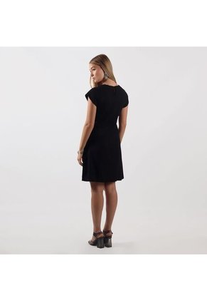 Vestido Cuello Redondo Manga Corta