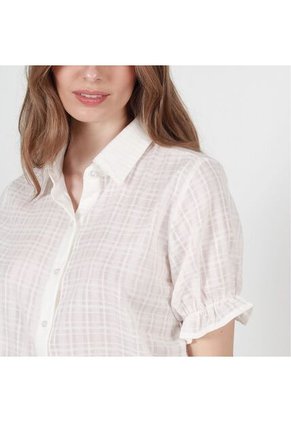 Blusa Cuello Camisero Manga Corta