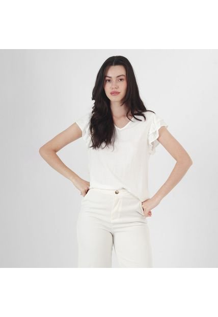 Blusa Cuello V Manga Bolero