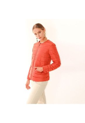 CHAQUETA PARA MUJER EN TAFETAN Color-NARANJA-TALLA-XXS