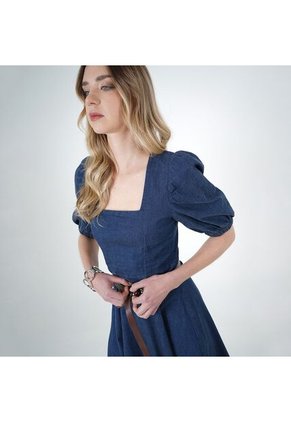 Vestido Escote Cuadrado Manga Corta