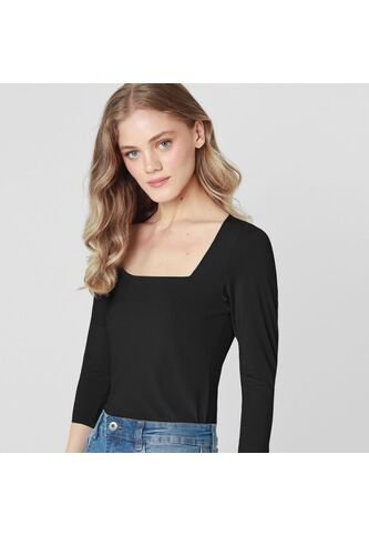 Camiseta Cuello Cuadrado Manga Larga FDS