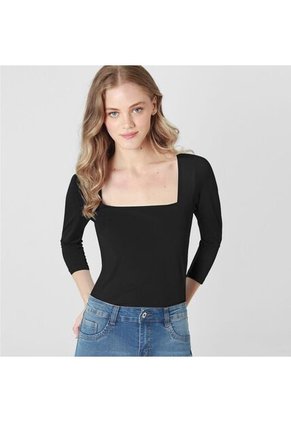 Camiseta Cuello Cuadrado Manga Larga