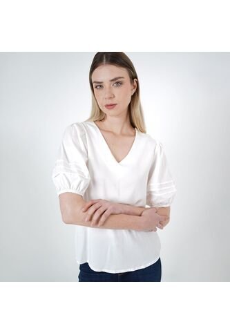 Bluesa Cuello V Manga Corta Globo FDS