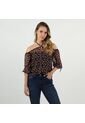Blusa Cuello Bandeja Manga Tres Cuartos de FDS