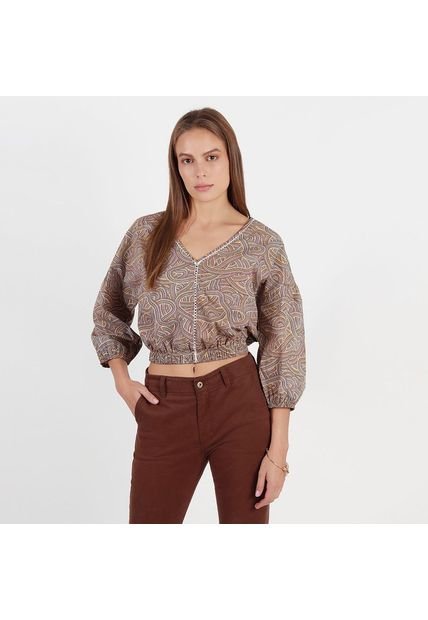 Blusa Cuello V Manga 3cuartos