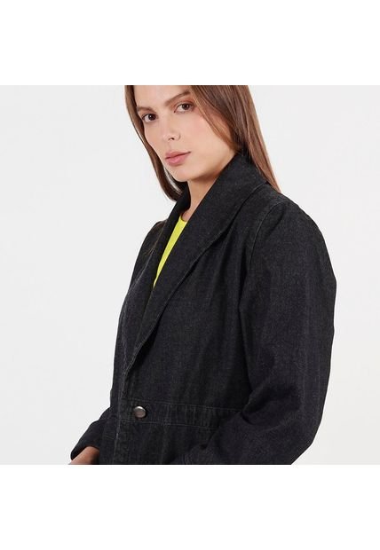 Chaqueta Tipo Blazer Denim Negro