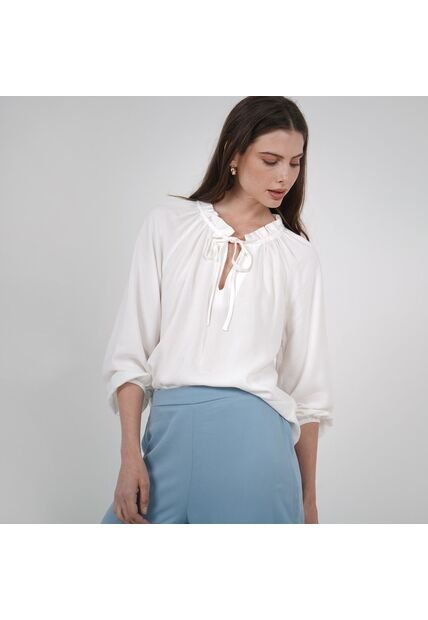 Blusa Cuello V Manga 3Cuartos