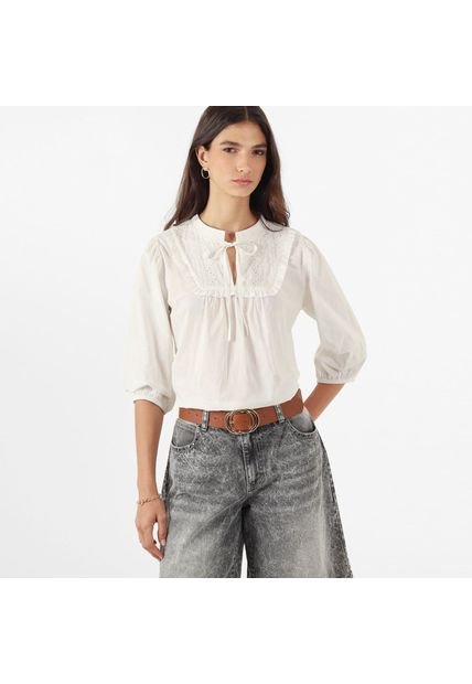 Blusa Cuello V Neru Manga 3Cuartos