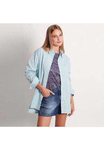 Camisa Cuello Camisero Manga Larga