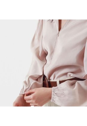 Blusa Cuello Camisero Manga Larga