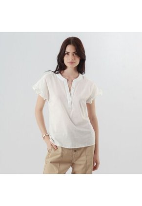 Blusa Cuello V Manga Corta