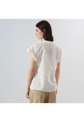 Blusa Cuello V Manga Corta