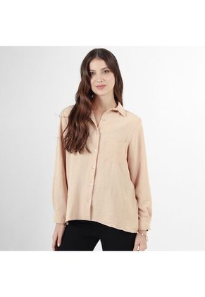 Camisa Cuello Camisero Manga Larga