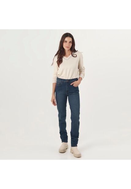 Jean Diva Tiro Medio Bota Recta