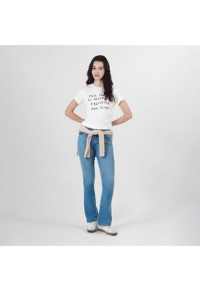 Jean Tiro Medio Bota Flare