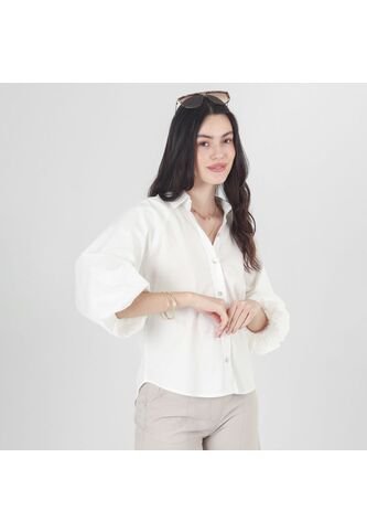 Blusa Cuello Camisero Manga 3Cuartos FDS