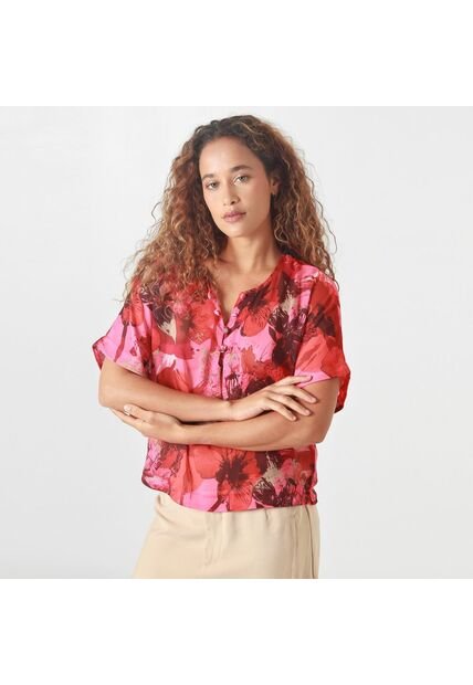 Blusa Cuello V Manga Corta