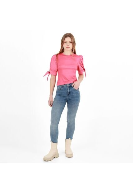 Jean Ilussion Tiro Medio Bota Skinny