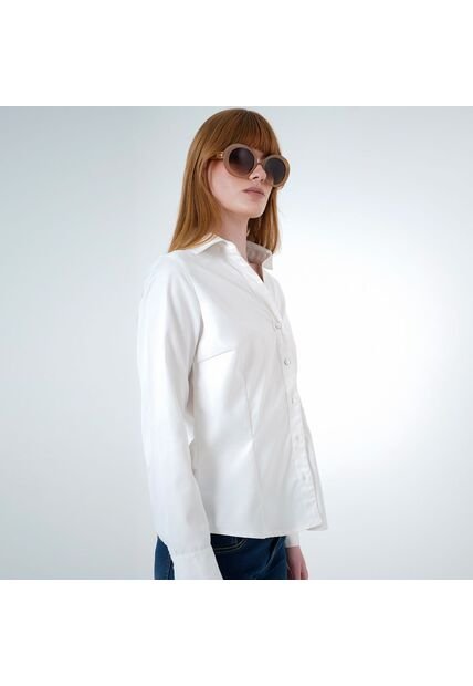 Blusa Cuello Camisero Manga Larga