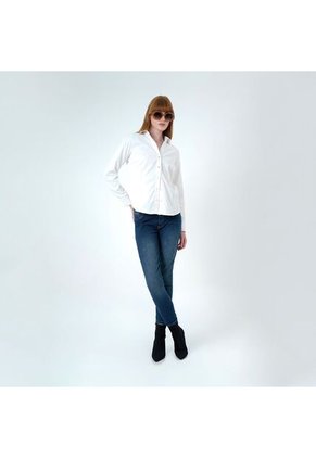 Blusa Cuello Camisero Manga Larga