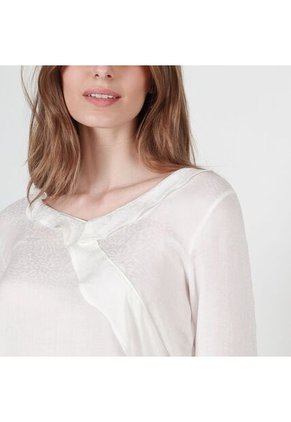 Blusa Cuello V Manga Larga