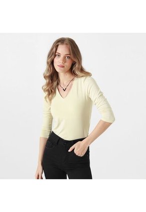 Camiseta Cuello V Manga Larga