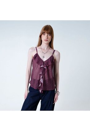 Blusa Cuello V Manga Tiras