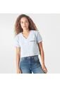 Blusa Crop Cuello V Manga Corta de FDS