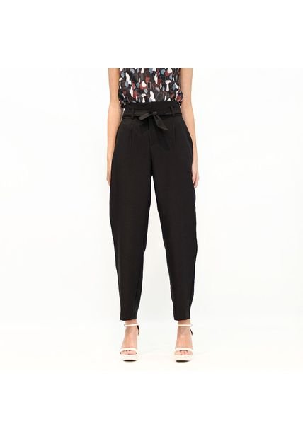 Pantalon Para Mujer Tiro Alto, Con Detalle De Cinturón COLOR-NEGRO-6 -  Compra Ahora | Dafiti Colombia