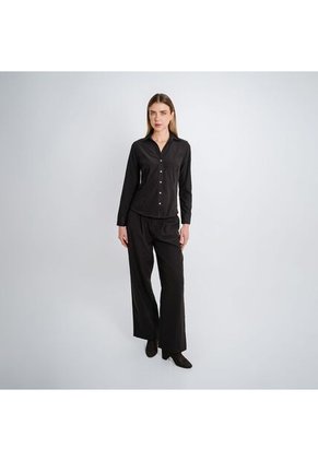 Blusa Cuello Camisero Manga Larga