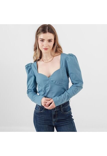Blusa Cuello V Manga Larga