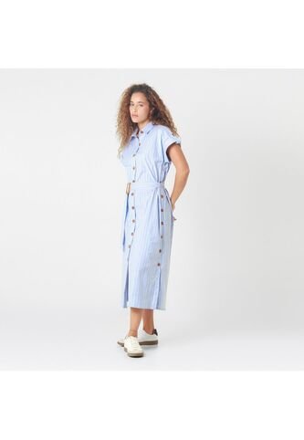 Vestido Cuello Camisero Manga Corta FDS